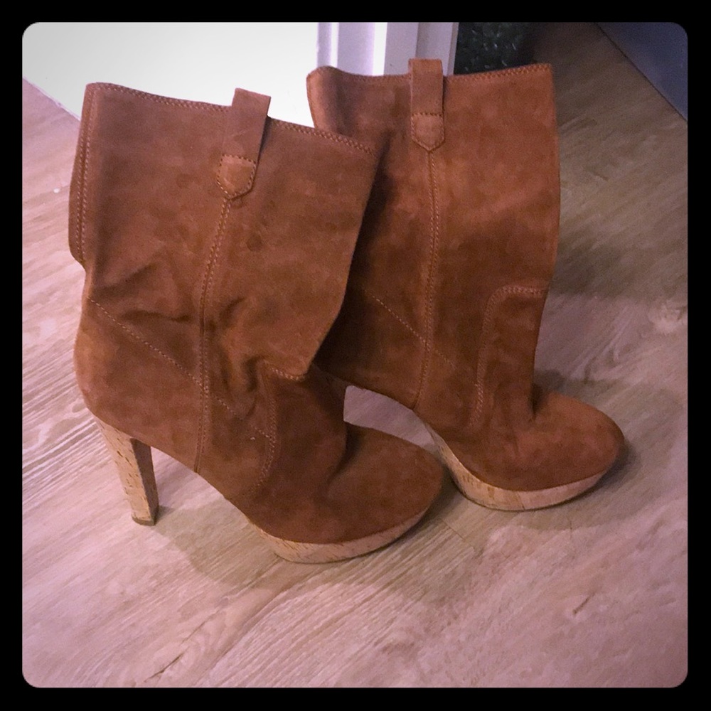 Michael Kors Cork Bottom Suede Booties